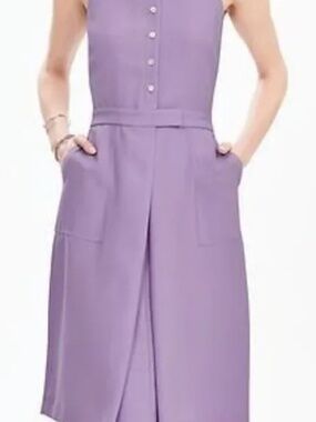 Banana Republic Lavender Button Front Sleeveless Crepe Dress - Size 0
